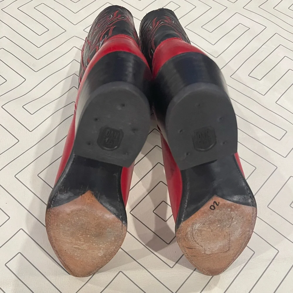 Dan Post Red and Black Cowgirl Boots - Picture 9 of 10